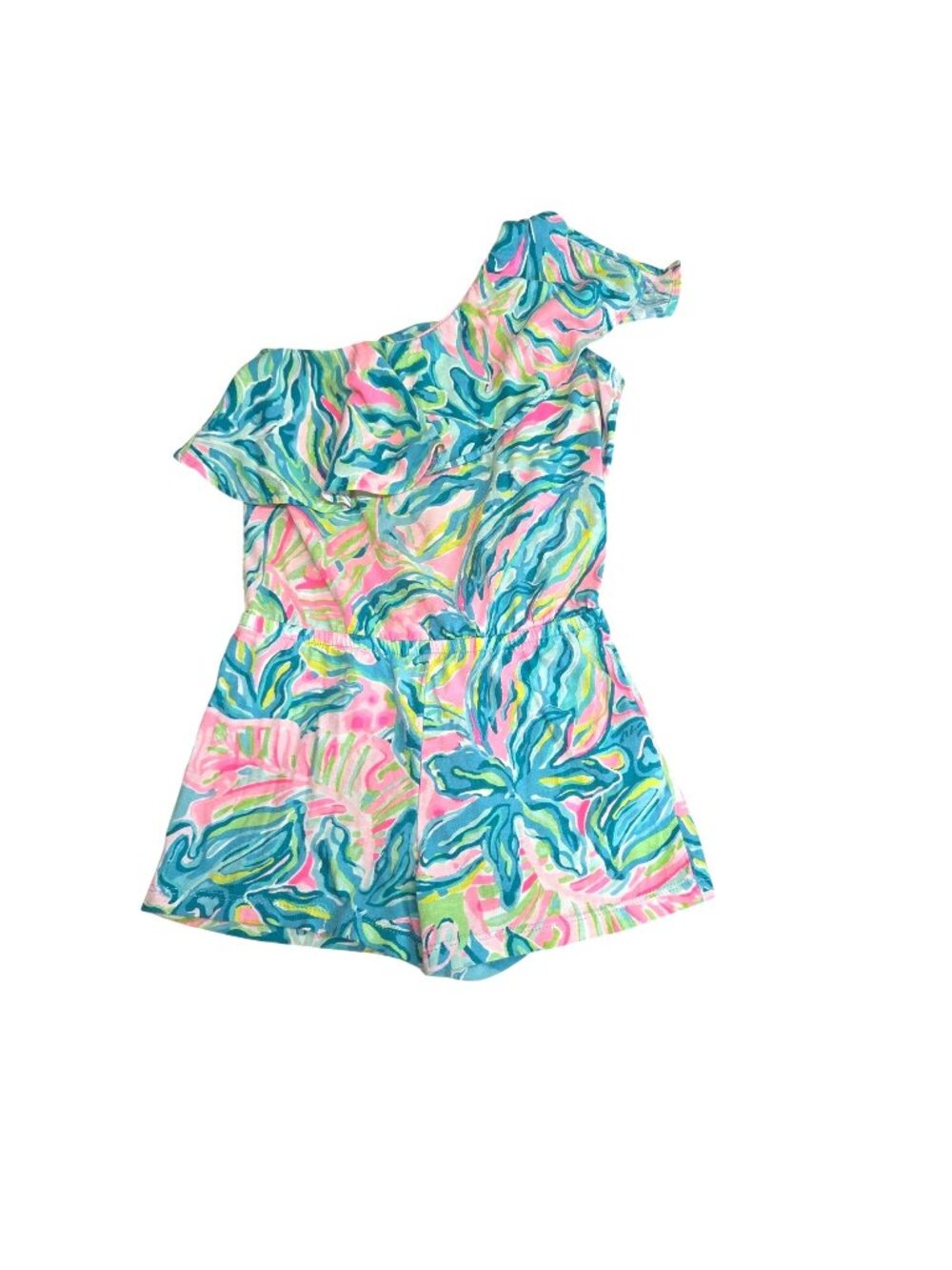 Lilly Pulitzer Girls 2/3 T  Sansa Romper in the vibrant Melon 4298